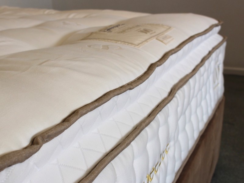 Sleepeezee Double Size - CLEARANCE - Ex-Showroom - Plush Beige Poppy Headboard and Centurial 03 Divan Bed3