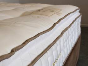 Sleepeezee Double Size - CLEARANCE - Ex-Showroom - Plush Beige Poppy Headboard and Centurial 03 Divan Bed3