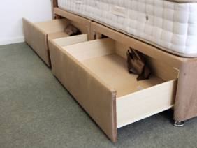 Sleepeezee Double Size - CLEARANCE - Ex-Showroom - Plush Beige Poppy Headboard and Centurial 03 Divan Bed9