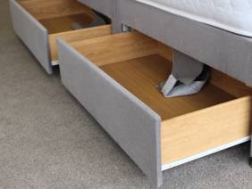 Silentnight Double Size - CLEARANCE - Ex-Showroom - Slate Grey Sienna Headboard and Amelia Divan Bed8