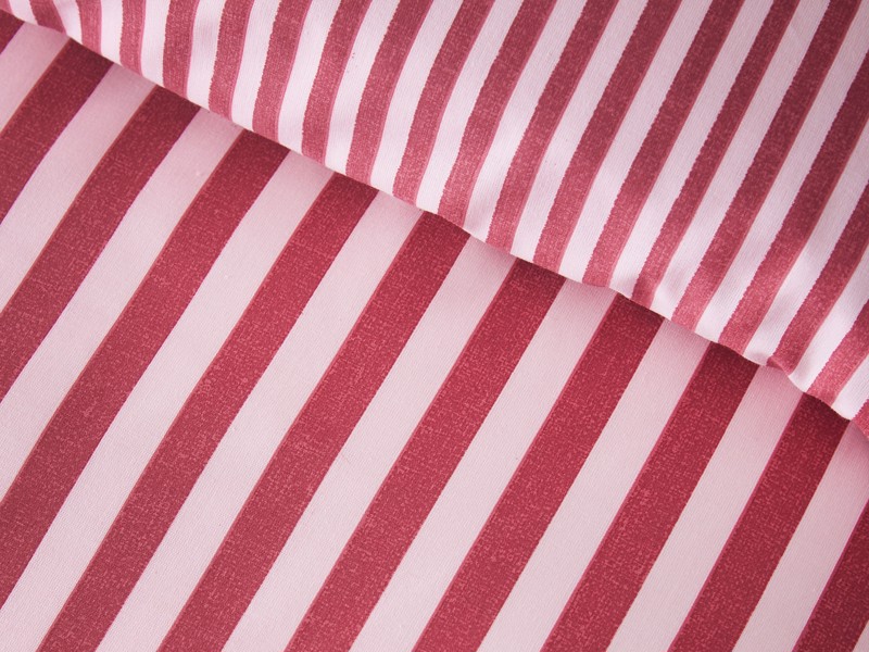 Catherine Lansfield Epping Stripe Burgundy Double Duvet Cover Set4