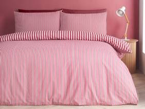 Catherine Lansfield Epping Stripe Burgundy Double Duvet Cover Set3