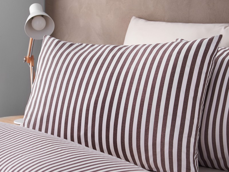 Catherine Lansfield Epping Stripe Chocolate Duvet Cover Set2