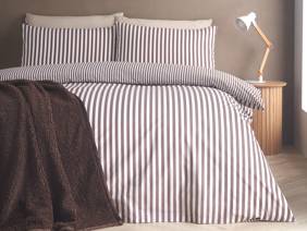 Catherine Lansfield Epping Stripe Chocolate Duvet Cover Set1