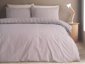 Catherine Lansfield Epping Stripe Chocolate Duvet Cover Set3