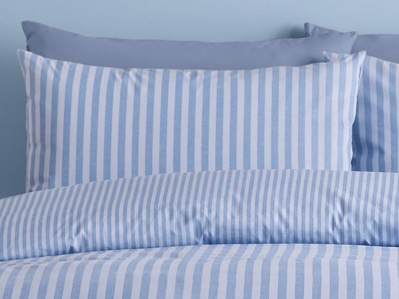 Catherine Lansfield Epping Stripe Blue Duvet Cover Set2