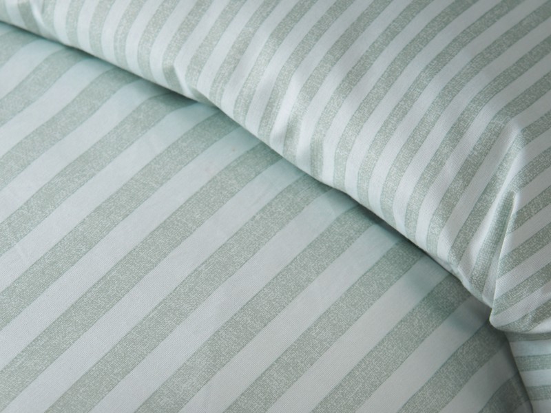 Catherine Lansfield Epping Stripe Green Duvet Cover Set4
