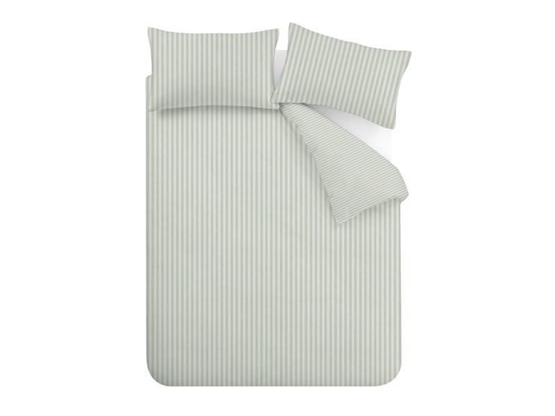 Catherine Lansfield Epping Stripe Green Duvet Cover Set6