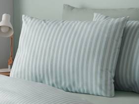 Catherine Lansfield Epping Stripe Green Duvet Cover Set2