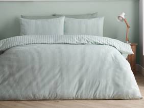Catherine Lansfield Epping Stripe Green Duvet Cover Set3
