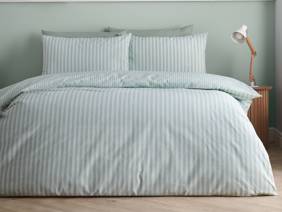 Catherine Lansfield Epping Stripe Green Duvet Cover Set5