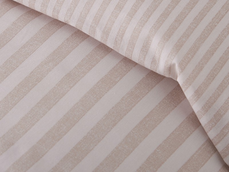 Catherine Lansfield Epping Stripe Natural Super King Size Duvet Cover Set4
