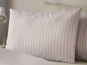 Catherine Lansfield Epping Stripe Natural Super King Size Duvet Cover Set2