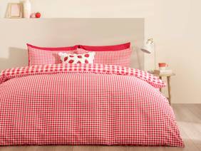 Catherine Lansfield Bamford Gingham Check Red Duvet Cover Set3