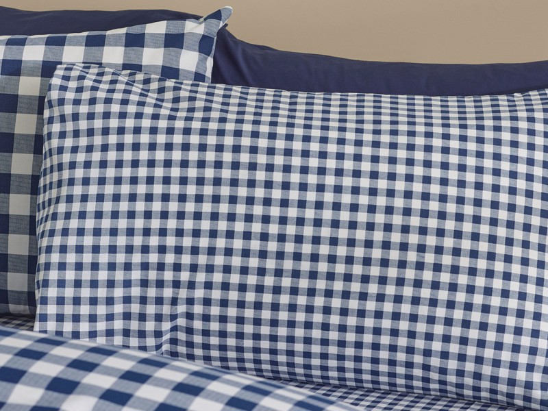 Catherine Lansfield Bamford Gingham Check Navy Duvet Cover Set2