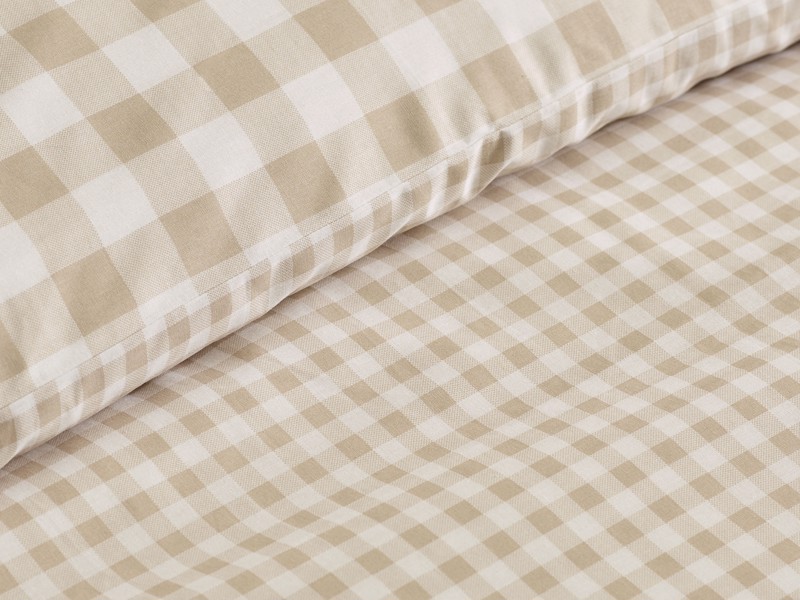 Catherine Lansfield Bamford Gingham Check Natural Duvet Cover Set4
