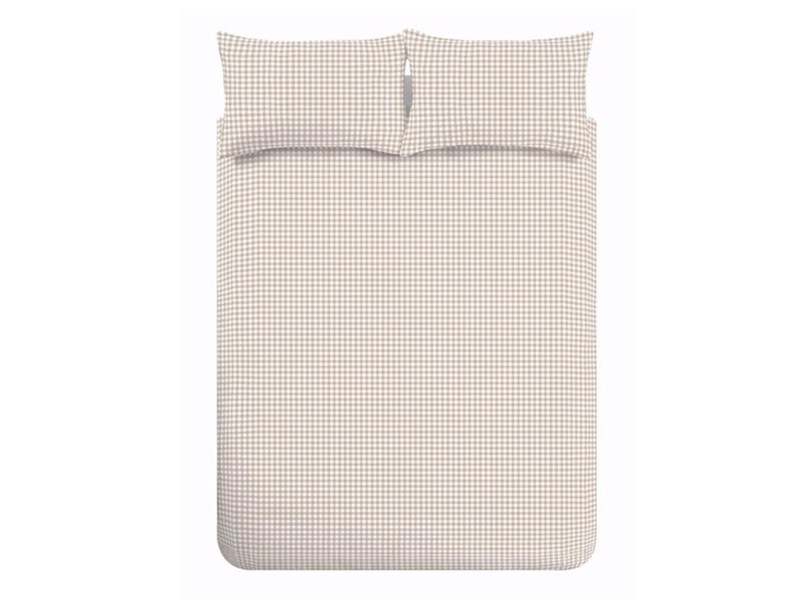 Catherine Lansfield Bamford Gingham Check Natural Duvet Cover Set5
