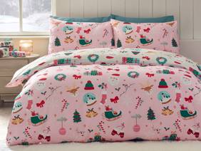Catherine Lansfield Christmas Happy Holidays Duvet Cover Set1