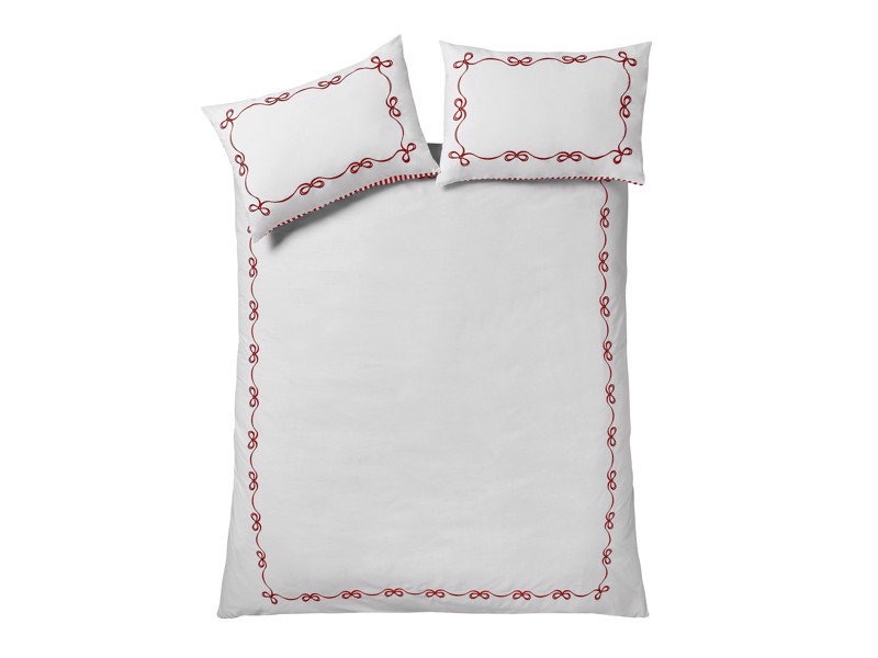 Catherine Lansfield Christmas Bow Embroidery Red Duvet Cover Set6