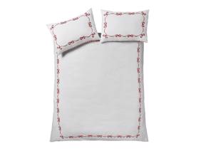 Catherine Lansfield Christmas Bow Embroidery Red Duvet Cover Set6