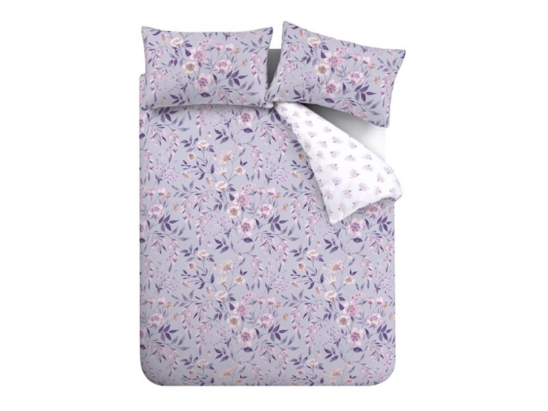 Catherine Lansfield Isadora Floral Lilac Duvet Cover Set5