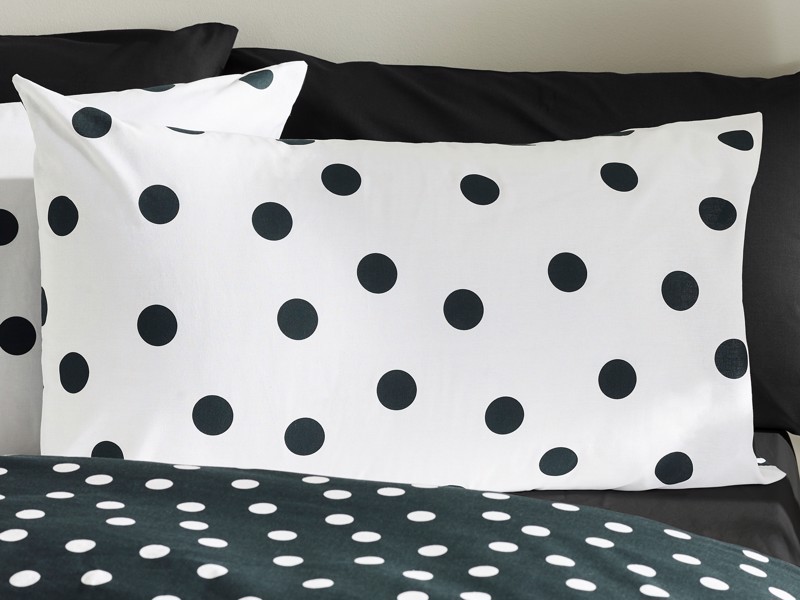 Catherine Lansfield Polka Dot Black and White Duvet Cover Set2