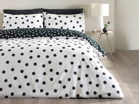 Catherine Lansfield Polka Dot Black and White Duvet Cover Set5