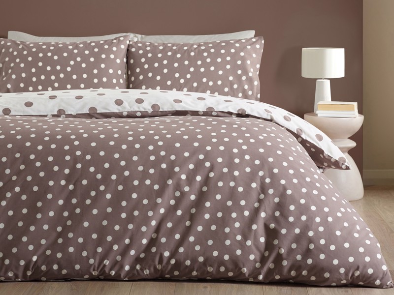 Catherine Lansfield Polka Dot Chocolate Single Duvet Cover Set3