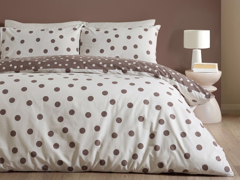 Catherine Lansfield Polka Dot Chocolate Single Duvet Cover Set5