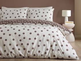 Catherine Lansfield Polka Dot Chocolate Single Duvet Cover Set5