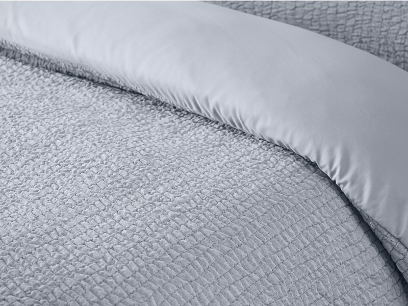 Catherine Lansfield Crinkle Seersucker Blue Duvet Cover Set2