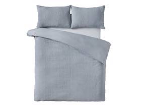 Catherine Lansfield Crinkle Seersucker Blue Duvet Cover Set4