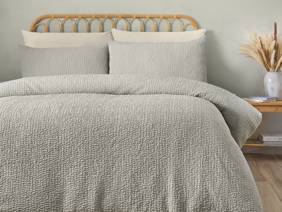 Catherine Lansfield Crinkle Seersucker Green Duvet Cover Set3