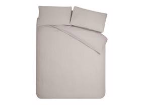 Catherine Lansfield Crinkle Seersucker Natural Duvet Cover Set4