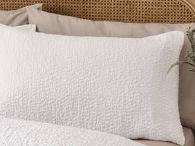 Catherine Lansfield Crinkle Seersucker White Duvet Cover Set2
