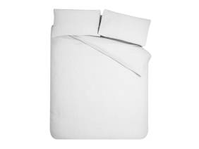 Catherine Lansfield Crinkle Seersucker White Duvet Cover Set4