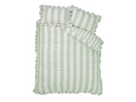 Catherine Lansfield Seersucker Frill Stripe Green Duvet Cover Set5