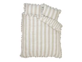 Catherine Lansfield Seersucker Frill Stripe Natural Duvet Cover Set5