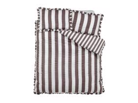 Catherine Lansfield Seersucker Frill Stripe Chocolate Duvet Cover Set5