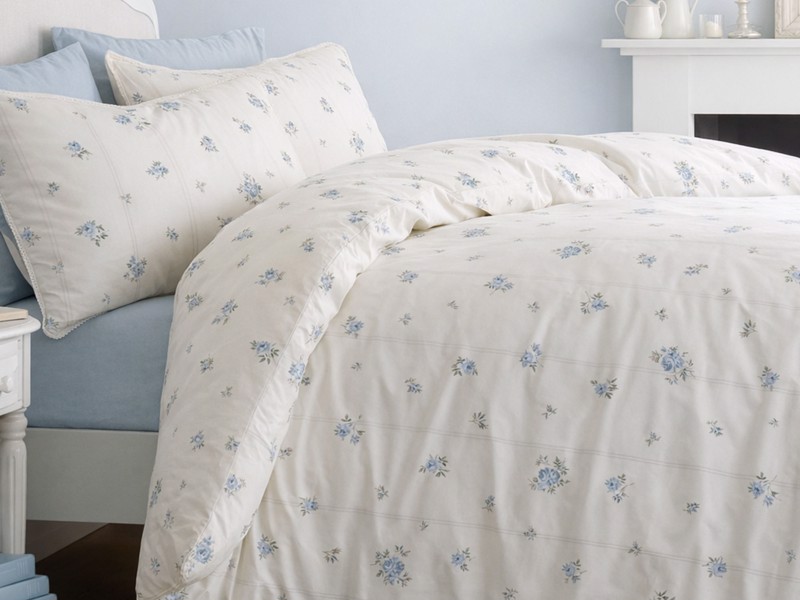 Bianca Fine Linens Vintage Rosebud Blue Duvet Cover Set1