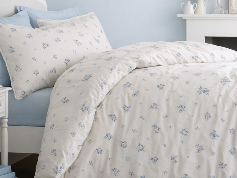 Bianca Fine Linens Vintage Rosebud Blue Duvet Cover Set4