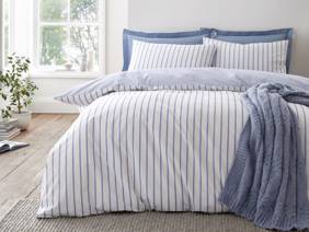Bianca Fine Linens Hampton Stripe Blue Duvet Cover Set1