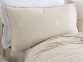 Bianca Fine Linens Brushed Embroidery Leaf Duvet Cover Set3