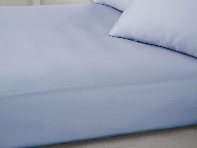 Bianca Fine Linens 400TC Cotton Sateen Blue Fitted Bed Sheet2