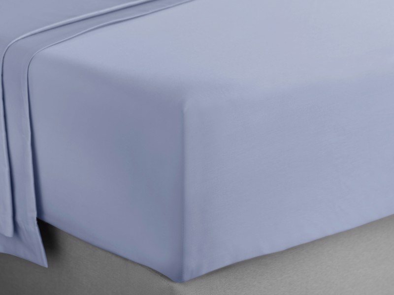 Bianca Fine Linens 400TC Cotton Sateen Blue Fitted Bed Sheet3