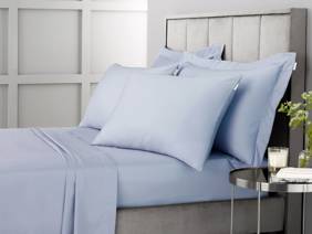 Bianca Fine Linens 400TC Cotton Sateen Blue Fitted Bed Sheet4