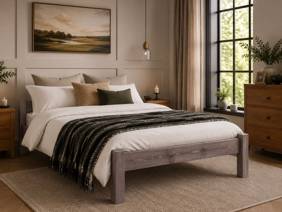 Land Of Beds Double Size - CLEARANCE STOCK - Thistleby Gunpowder Wooden Bed Frame1