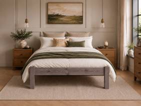 Land Of Beds Double Size - CLEARANCE STOCK - Thistleby Gunpowder Wooden Bed Frame2