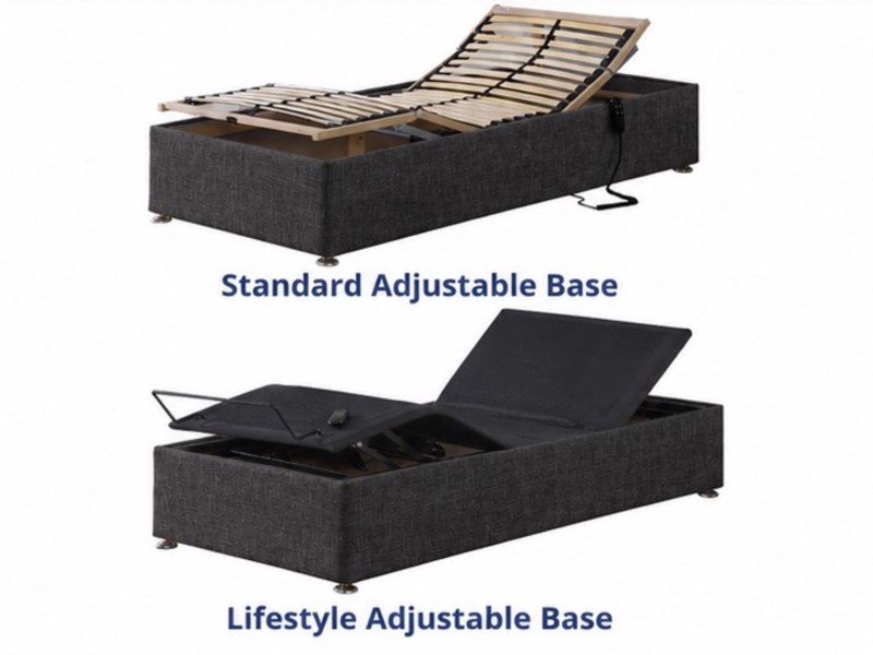 Adjust-A-Bed Adjustable Single Size - CLEARANCE STOCK - Sierra Charcoal Repton Headboard and Ortho Memory Adjustable Bed4