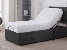 Adjust-A-Bed Adjustable Single Size - CLEARANCE STOCK - Sierra Charcoal Repton Headboard and Ortho Memory Adjustable Bed1